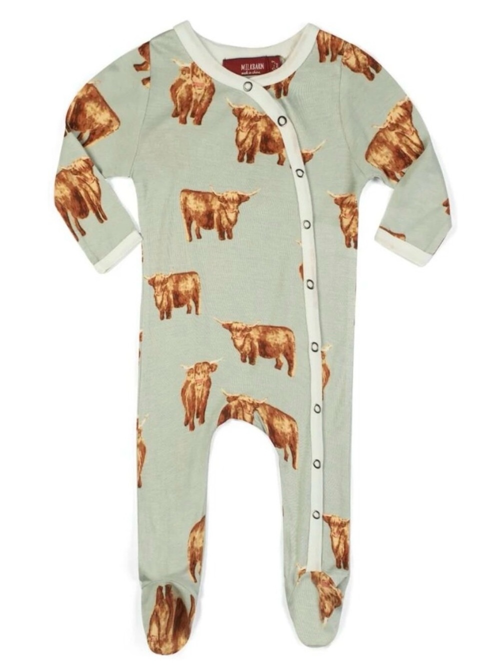 MILKBARN
Highland Cow Bamboo Zipper Footed Romper